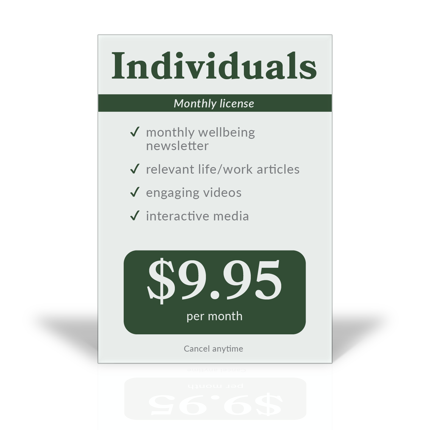 Monthly Wellbeing Media Subscription for Individuals