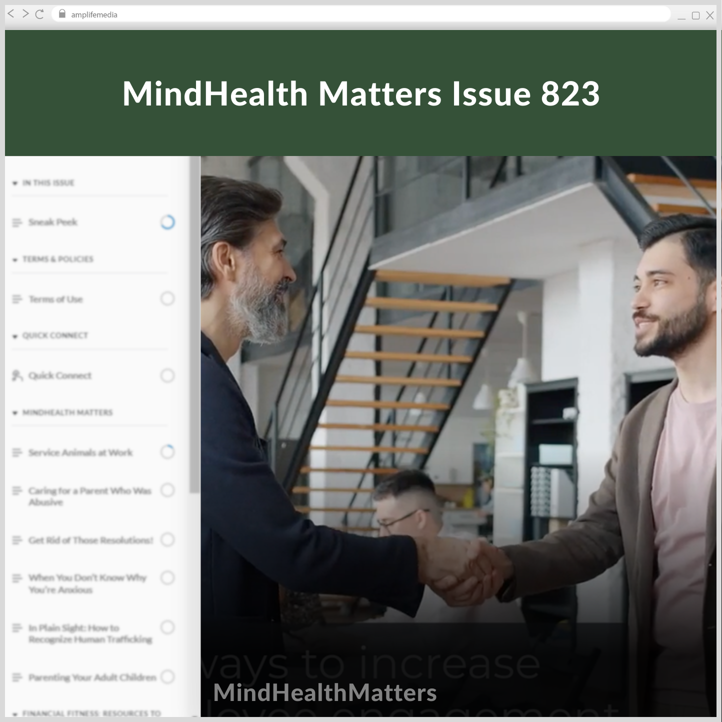 Subscription to Wellbeing Media: MindHealth Matters 823