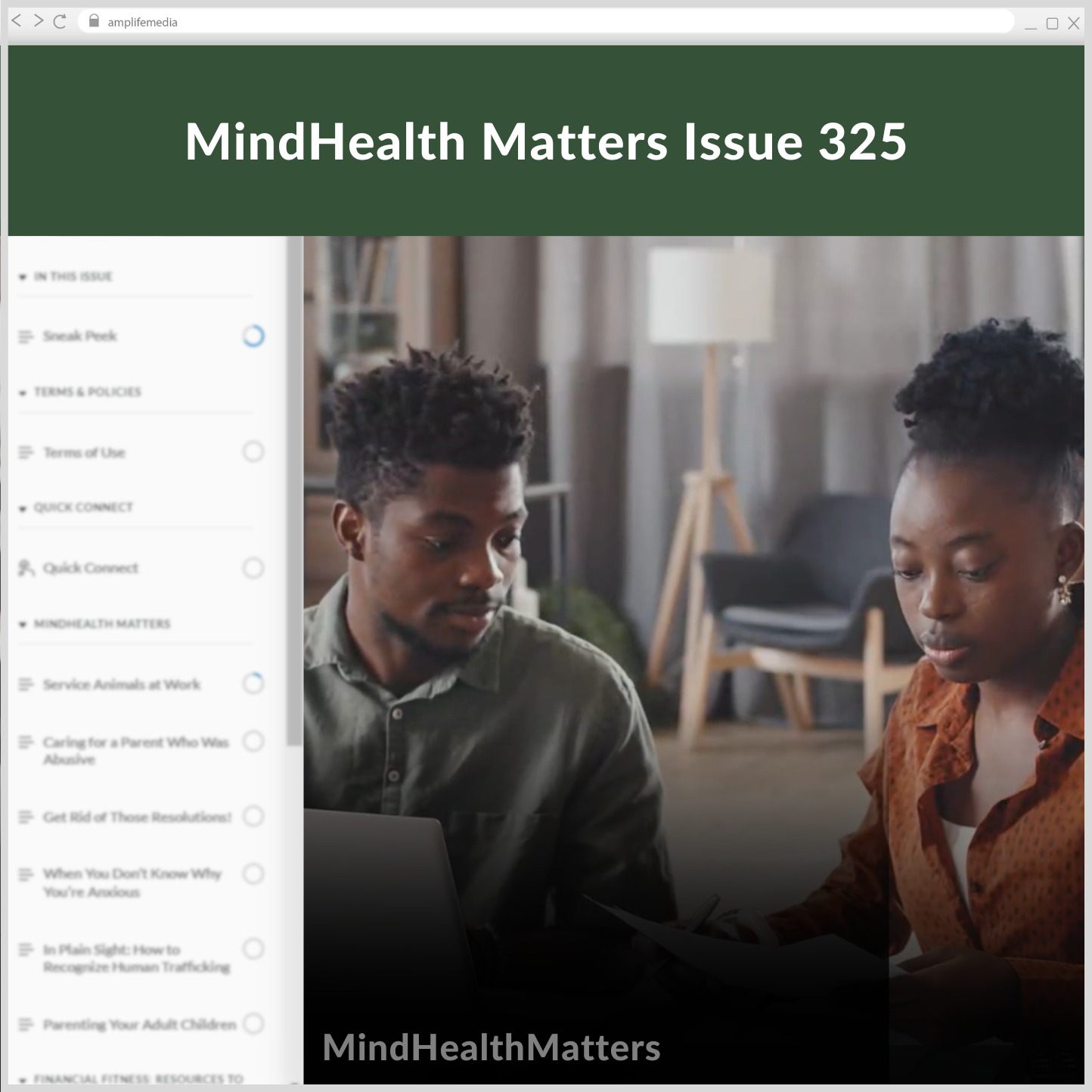 Subscription to Wellbeing Media: MindHealth Matters 325