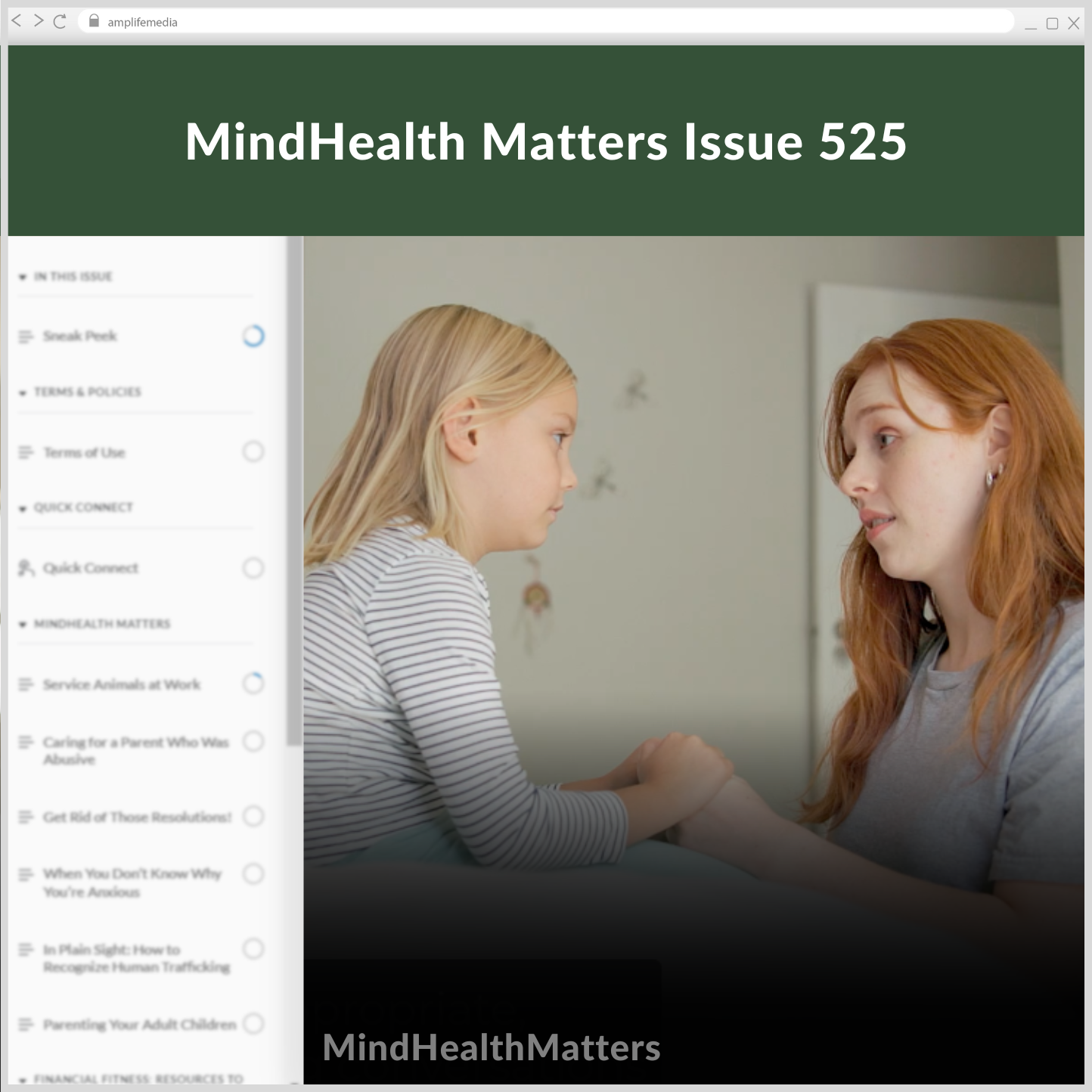 Subscription to Wellbeing Media: MindHealth Matters 525