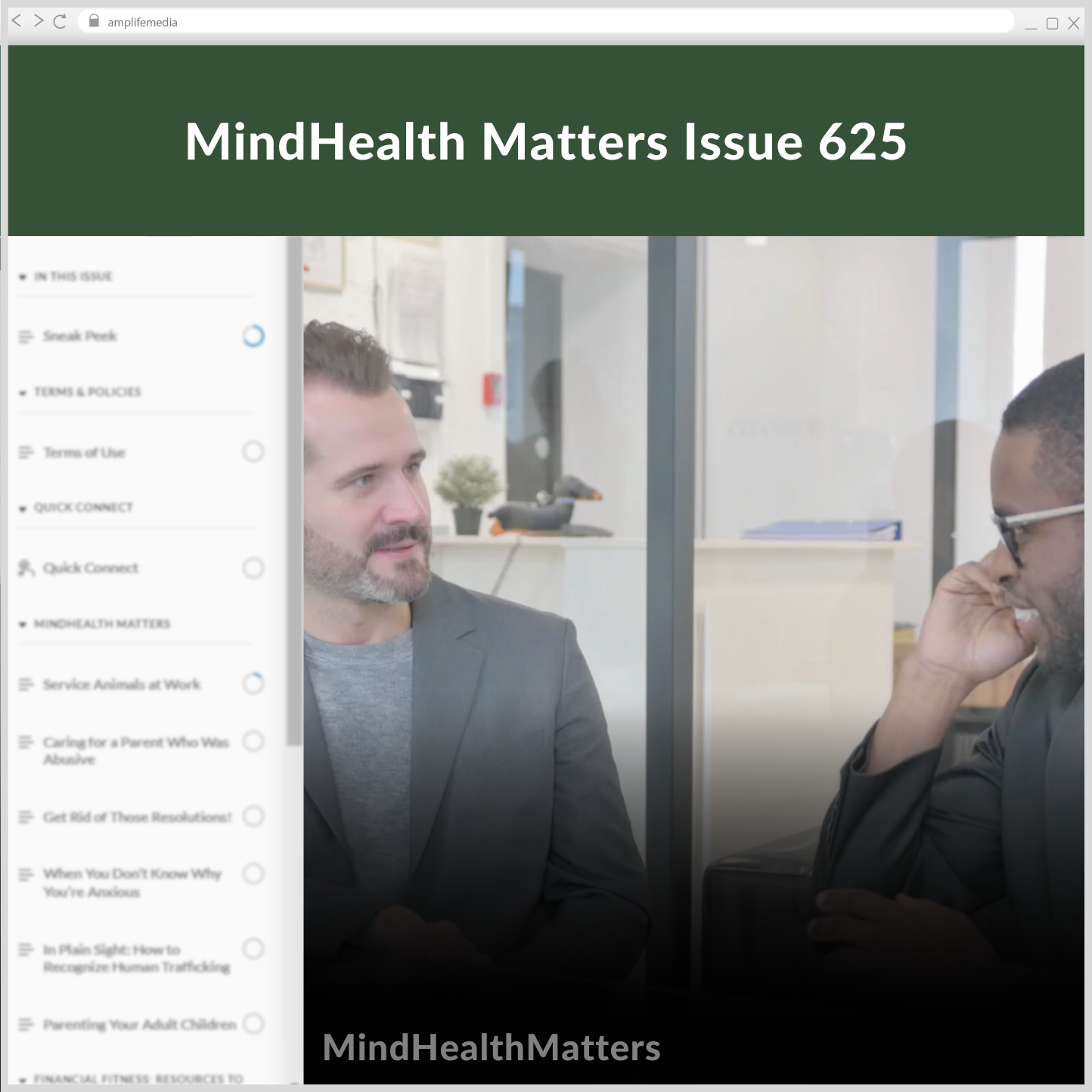 Subscription to Wellbeing Media: MindHealth Matters 625