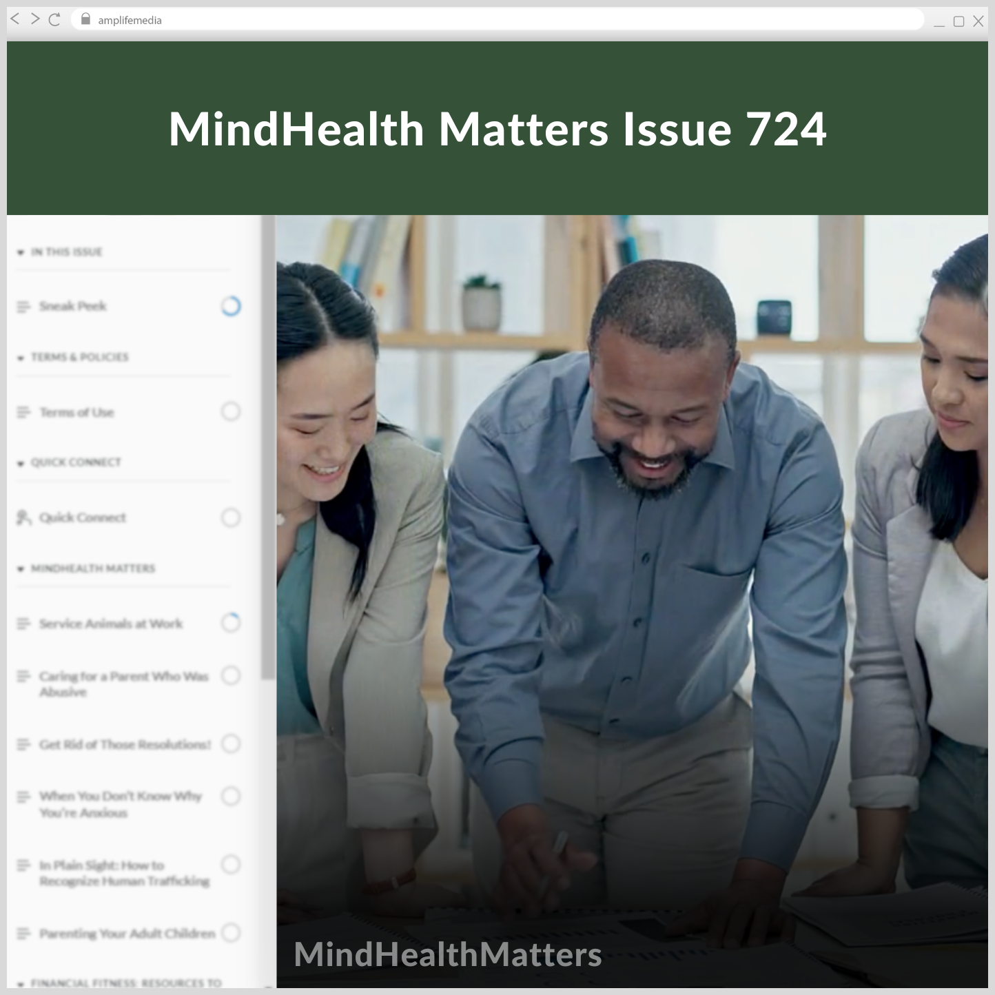 Subscription to Wellbeing Media: MindHealth Matters 724