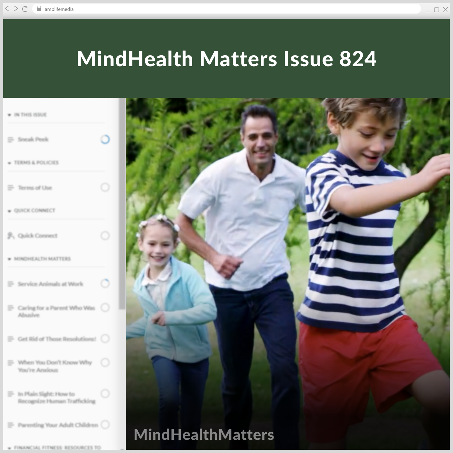 Subscription to Wellbeing Media: MindHealth Matters 824