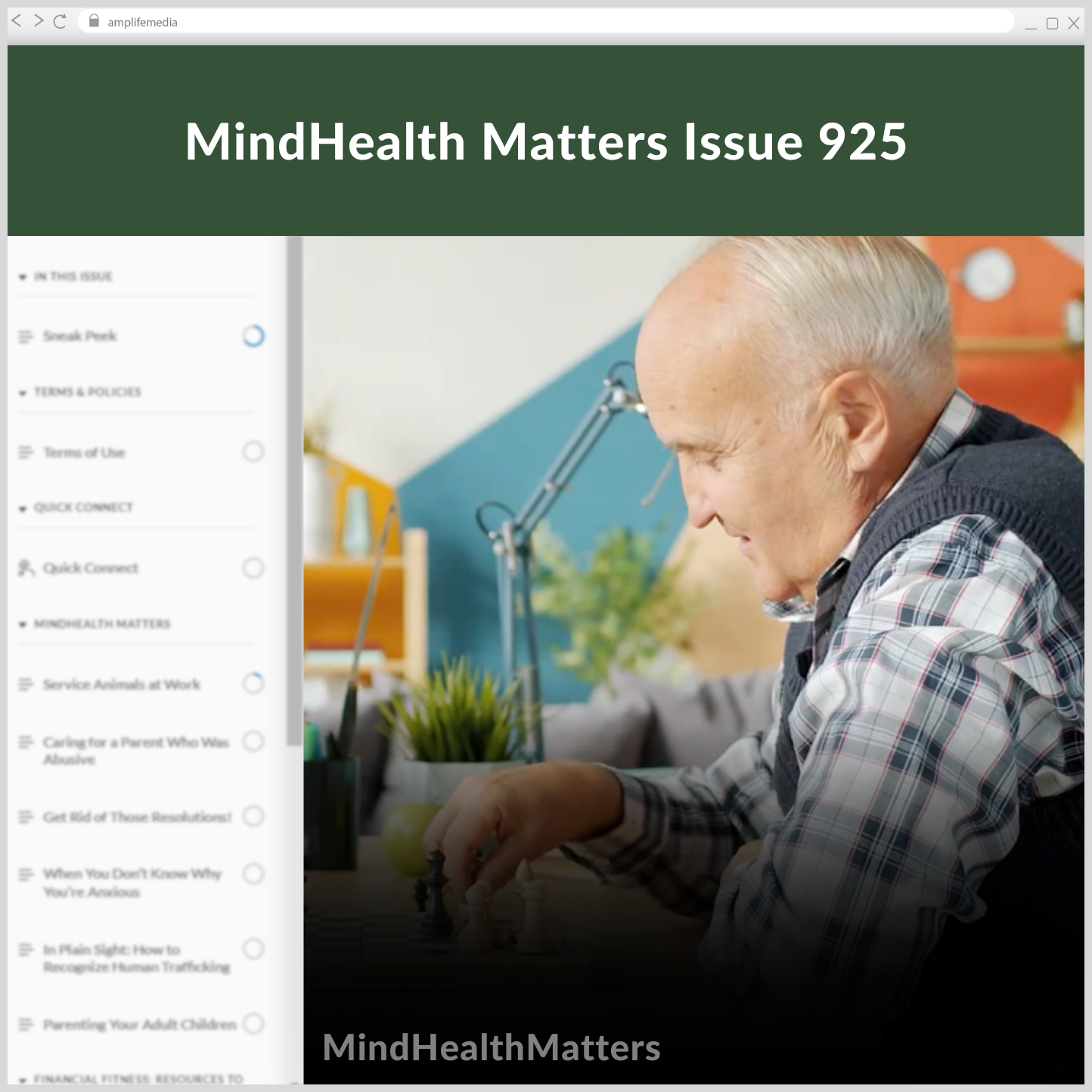 Subscription to Wellbeing Media: MindHealth Matters 925